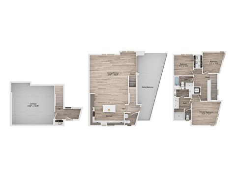 Floor plan for 3 beds, 3.5 baths, 1712 sqft